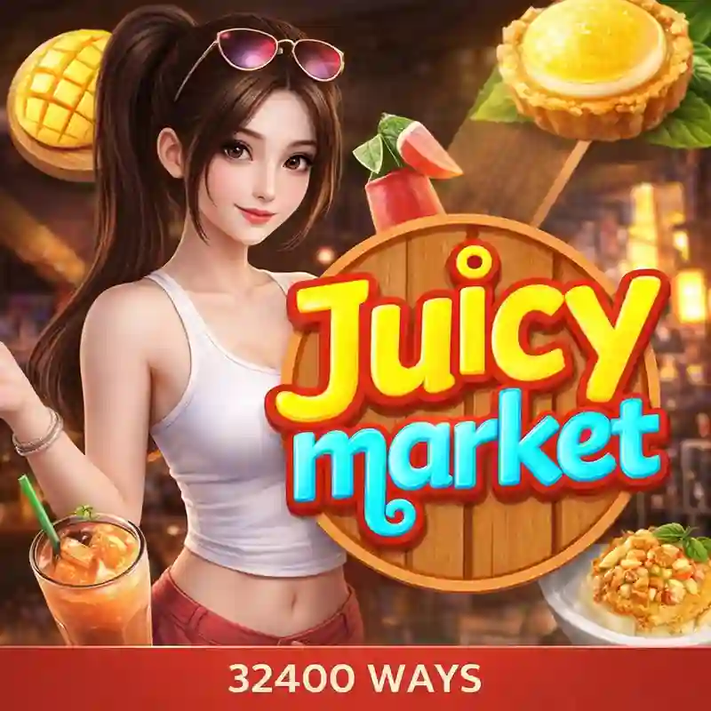 Juicy Market slot game banner ok play